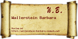 Wallerstein Barbara névjegykártya